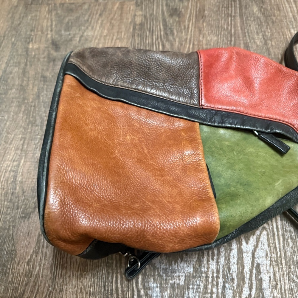 Vintage JBE GUC Colorful Leather Patchwork Backpack - Picture 2 of 16
